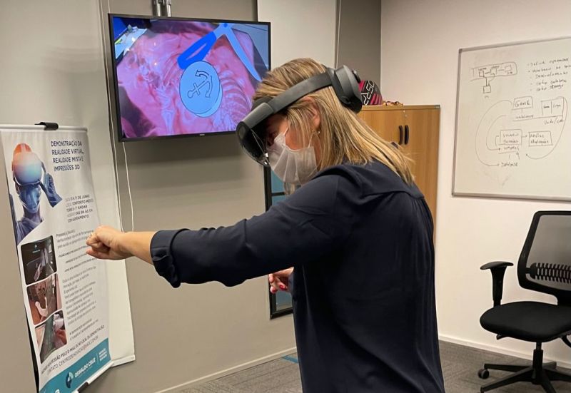 River in use with a HoloLens headset