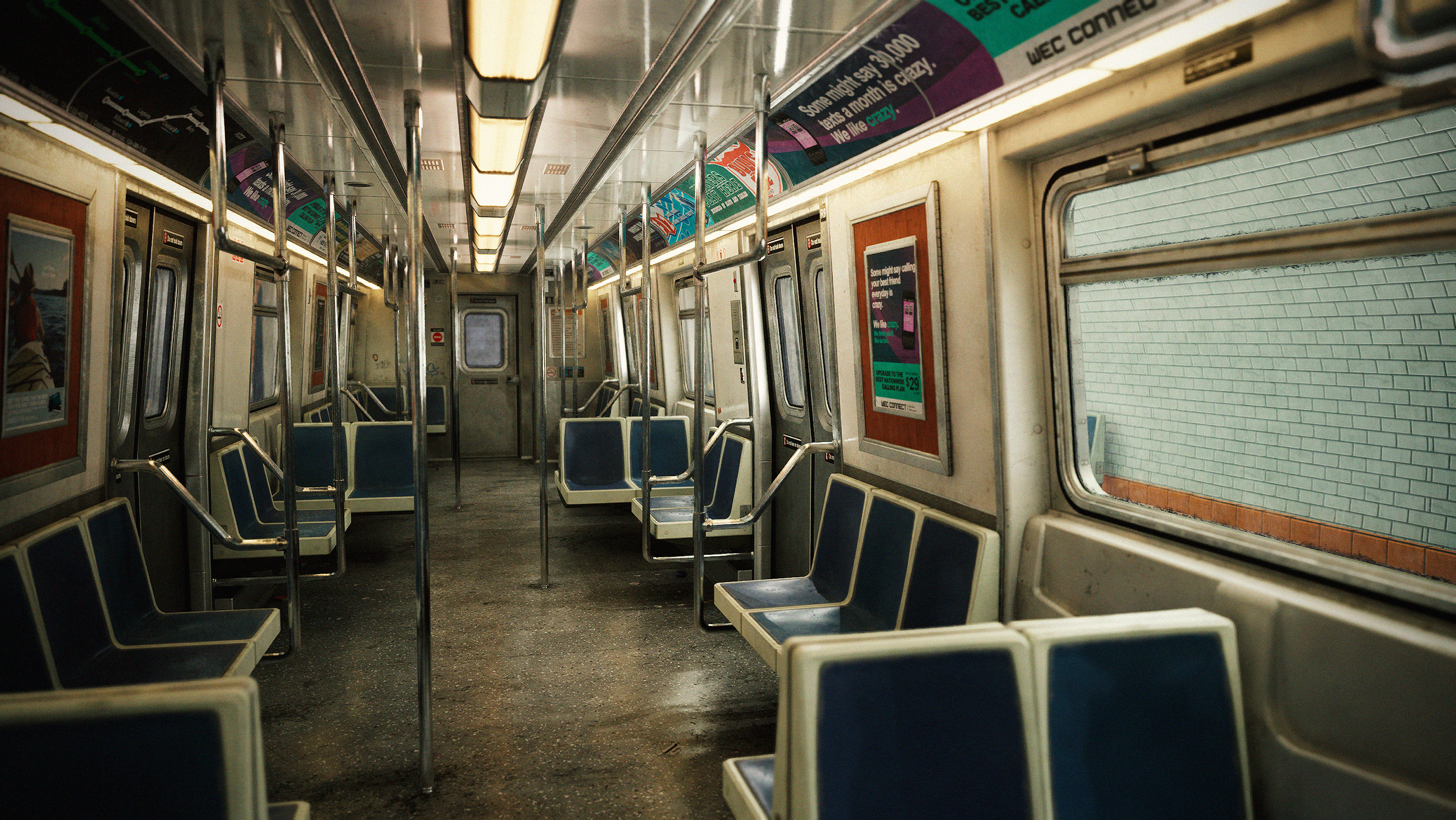 Carriage seen from the doors
