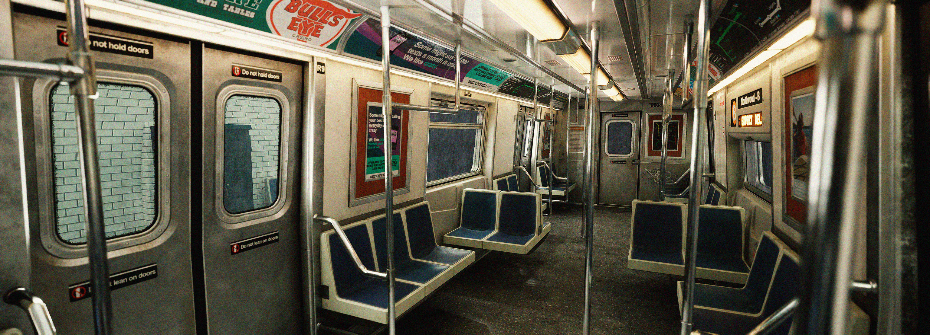 Seats and doors, cinematic crop